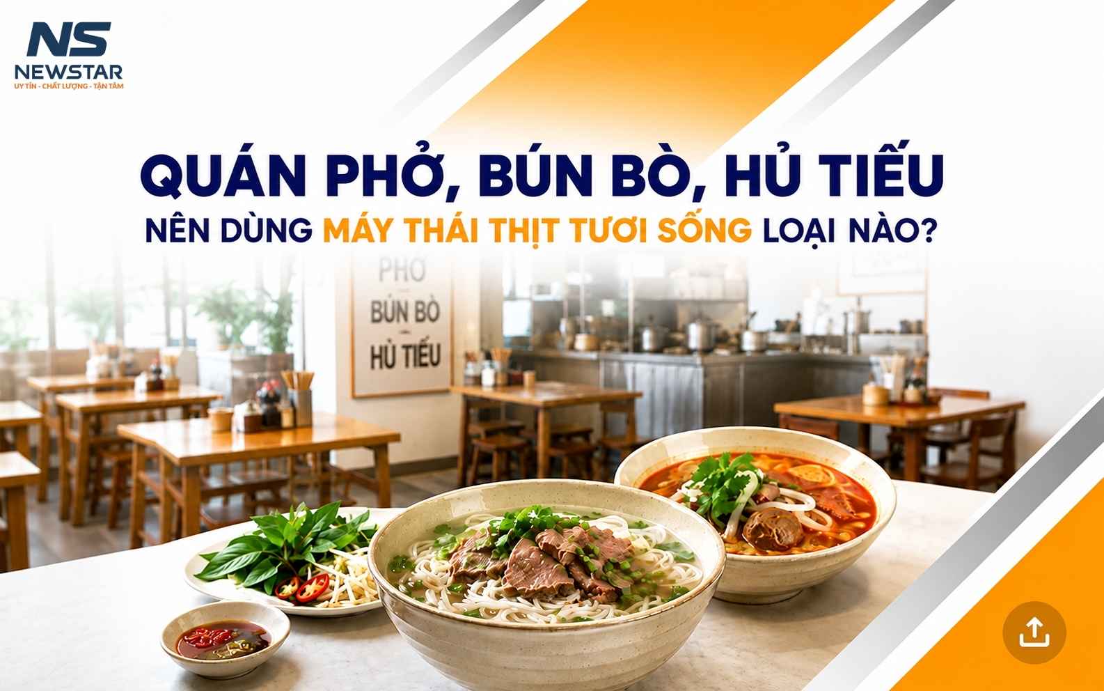 Quán phở, bún bò, hủ tiếu nên dùng máy thái thịt tươi sống loại nào?