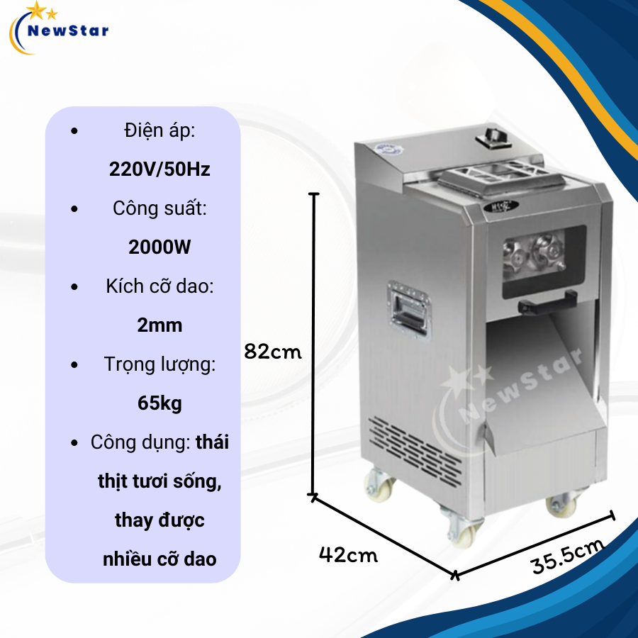 Thông số kỹ thuật Máy thái thịt tươi DQ8 (dao 2 mm)