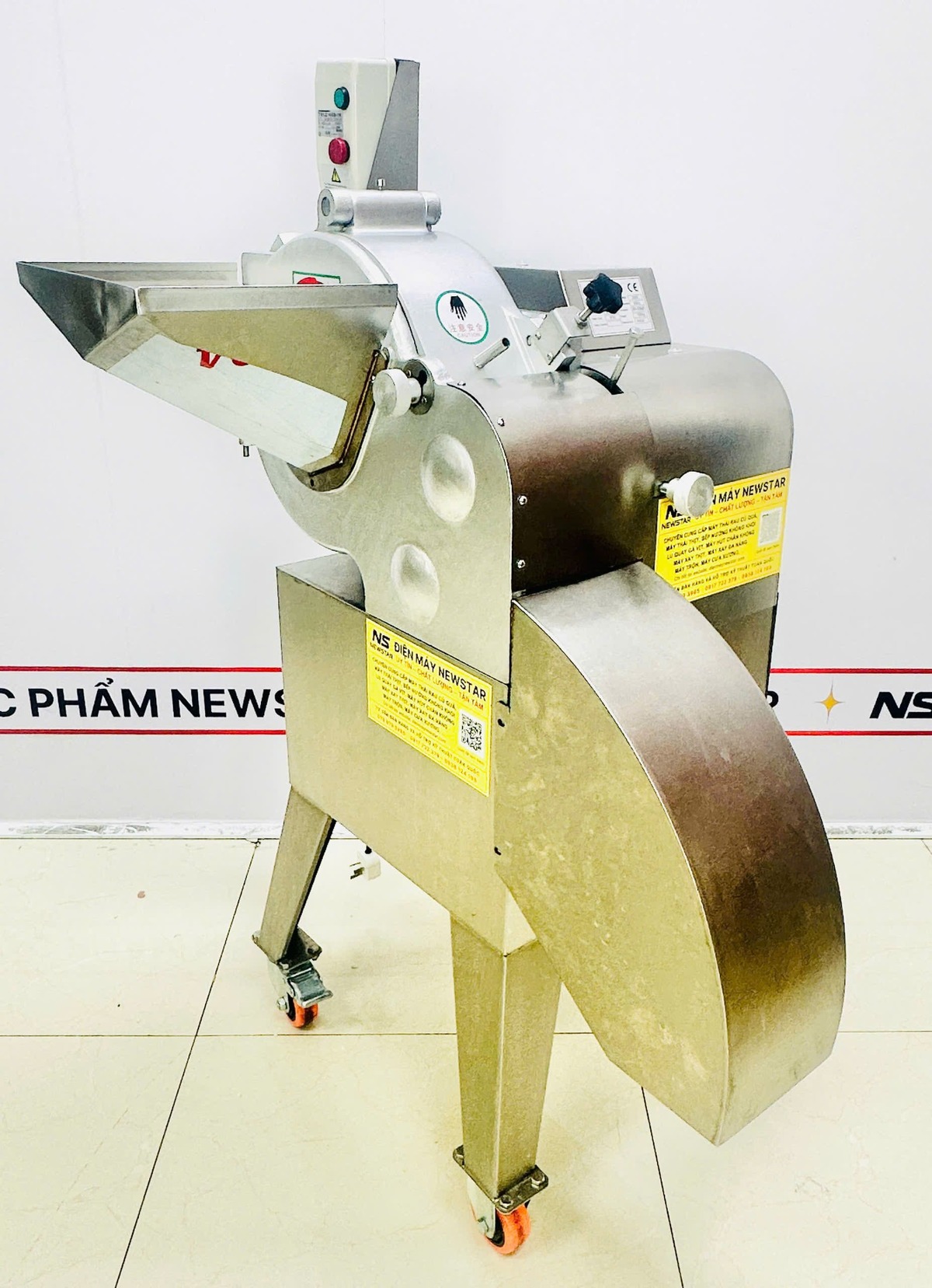 Máy thái hạt lựu YQC120 chuyên cắt thịt tươi, mỡ heo và rau củ quả thành hạt lựu đồng đều, năng suất cao