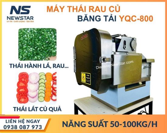 Máy thái rau củ quả đa năng băng tải YQC-800