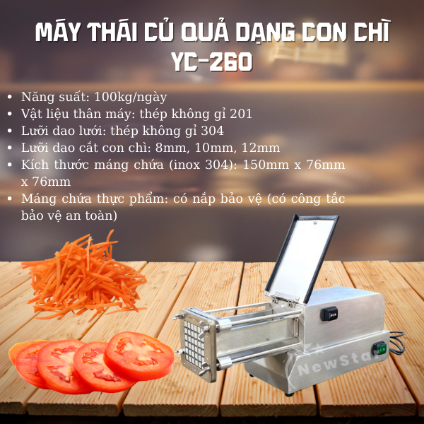 Máy thái củ quả dạng con chì YC-260