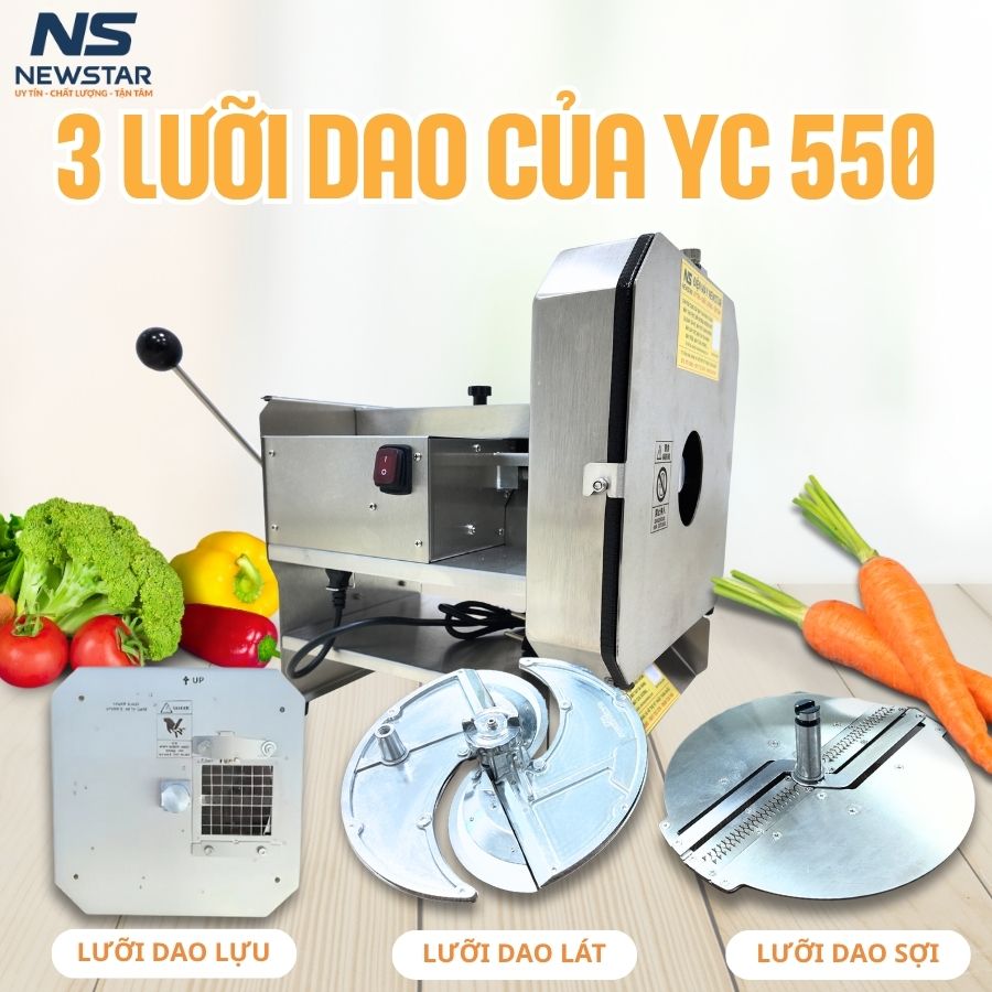 Máy thái rau củ đa năng YC-550 với 3 lưỡi dao