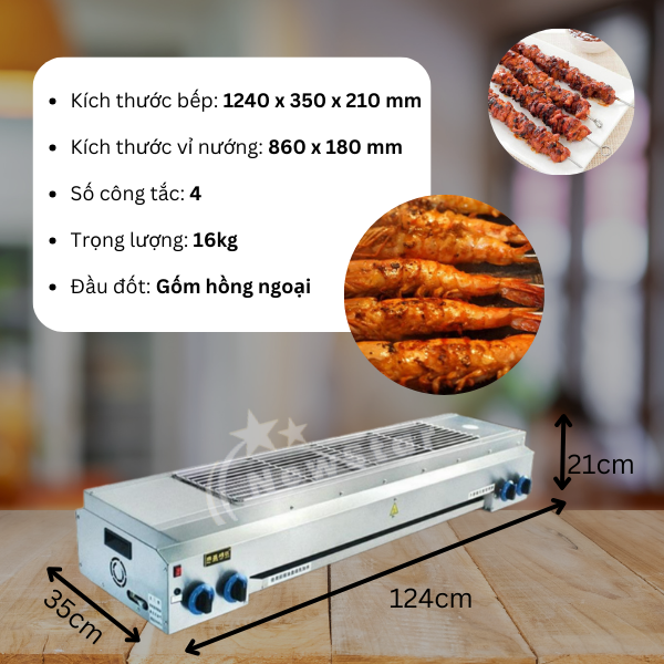 Bếp nướng Gas Hồng ngoại không khói T120 thống số 1
